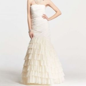 Ann Taylor Mermaid feather wedding dress